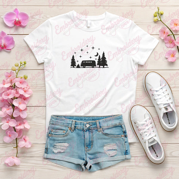 Camper Van Embroidery Design