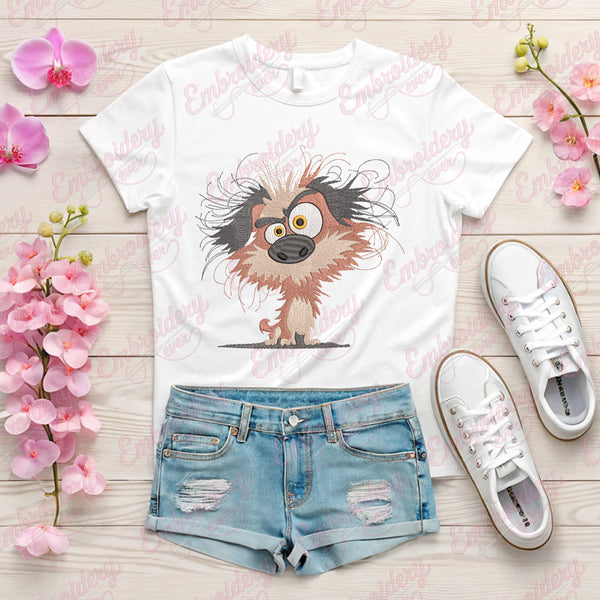 Stunning Crazy Dog Embroidery Design