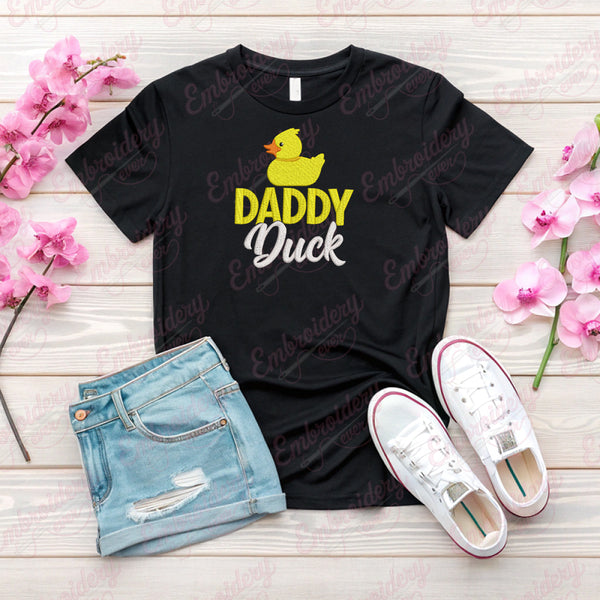 Cute Daddy Duck Embroidery Design