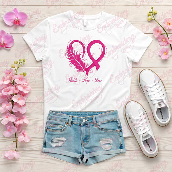 Faith Hope Love Breast Cancer Embroidery File