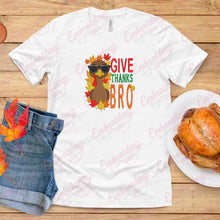 Give Thanks Bro Cute Turkey Thanksgiving Embroidery Design