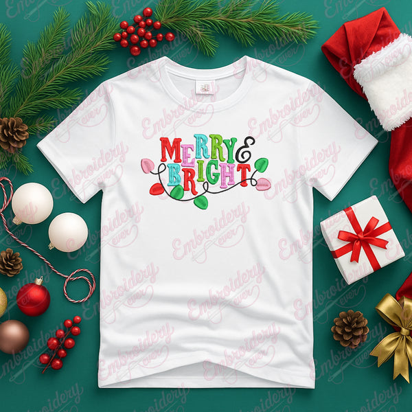 Christmas Merry & Bright Embroidery Design