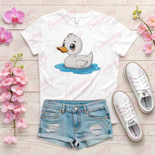 Cute White Duck Embroidery Design