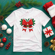 Christmas Santa Bow With Holly Embroidery Design