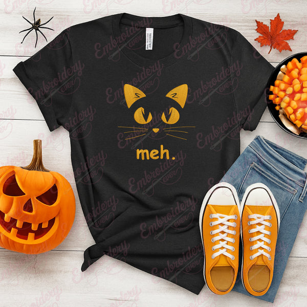Halloween Cat Face Embroidery Design