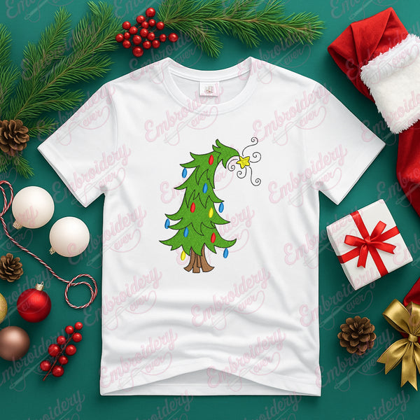 Whimsical Christmas Tree Embroidery Design