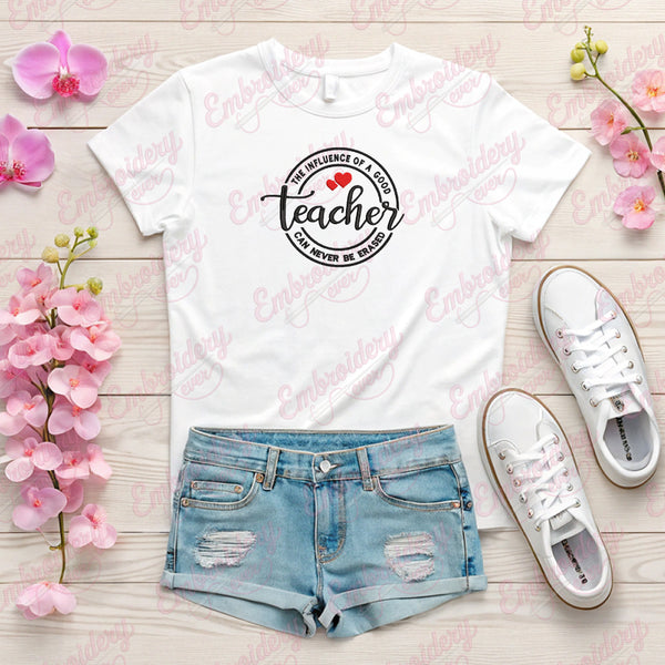 Teacher Can Never Be Erased Embroidery Design
