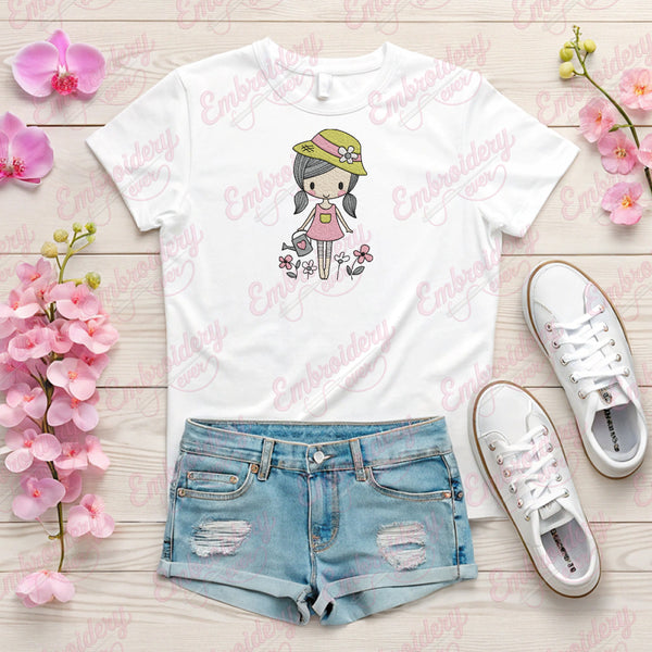Gardener Girl Embroidery Design