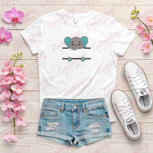 Elephant Split Name Frame Embroidery Design