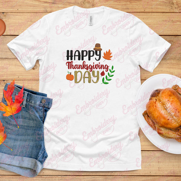 Happy Thanksgiving Day Embroidery File