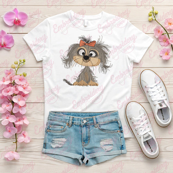 Crazy Dog Embroidery Design