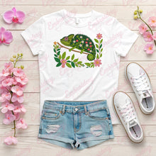 Beautiful Floral Chameleon Embroidery Design