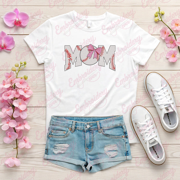 Baseball Mom Embroidery Design
