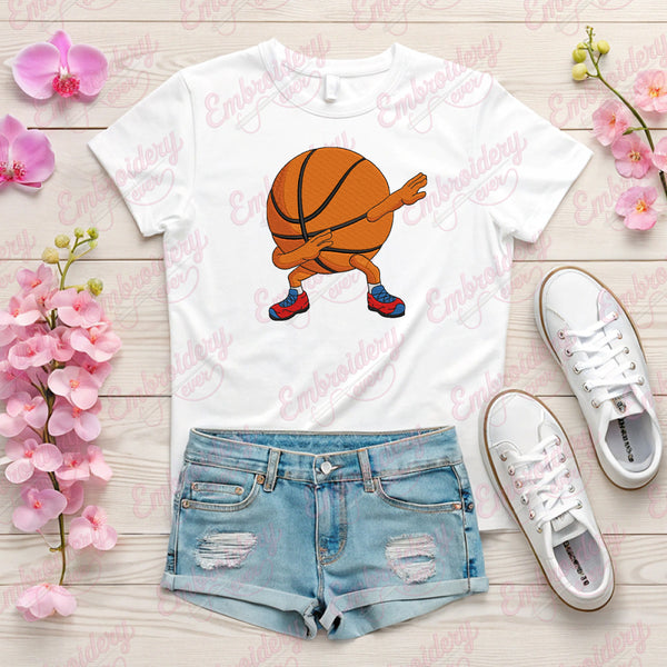 Funny Dabbing Basketball Embroidery Design