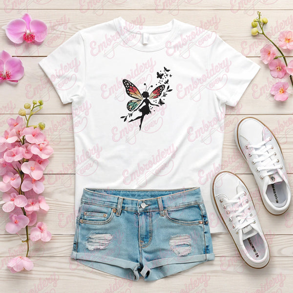 Angel Butterfly Embroidery Design