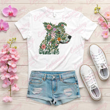 Tropical Leaves And Flowers Dog Embroidery Design