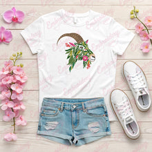 Floral Goat Head Embroidery Design