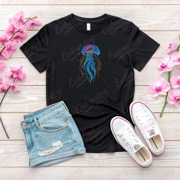 Jellyfish Machine Embroidery Design