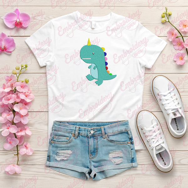 Cute Dinocorn Embroidery Design