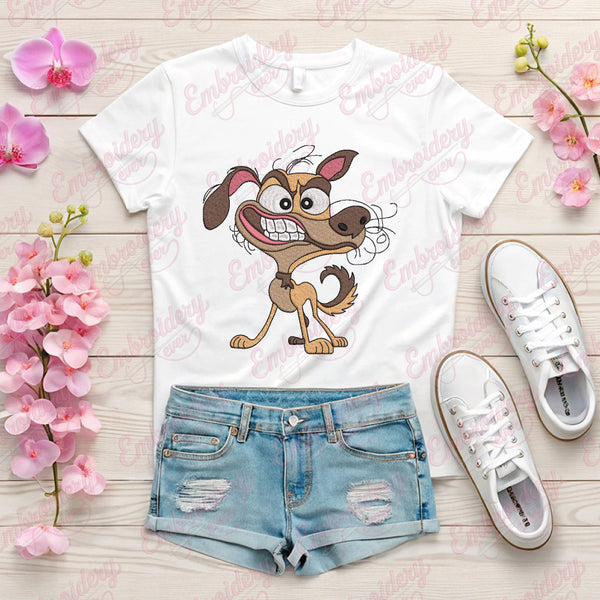 Crazy Dog Embroidery Design
