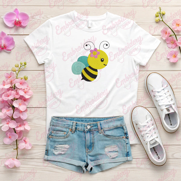 Sweet Honey Bee Embroidery Design