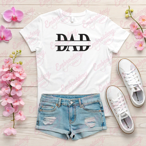 Dad Split Name Frame Embroidery Design