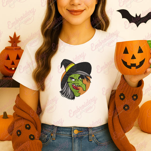 Witch Halloween Digitized Embroidery Design