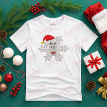 Smiling Christmas Snowflake With Santa Hat Embroidery Design