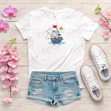 Sailor Bear Fishing Embroidery Design