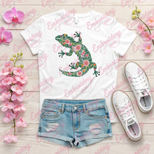 Floral Lizard Embroidery Design