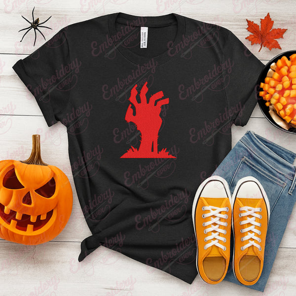 Zombie Hand Halloween Embroidery Design
