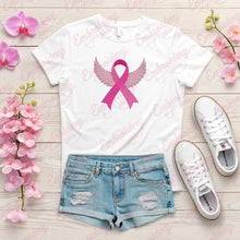 Pink Ribbon Angel Wings Breast Cancer Embroidery Design