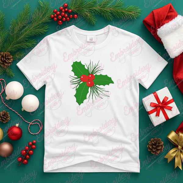 Festive Berries Christmas Embroidery Design