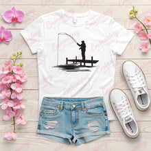 Fisherman In A Boat Fishing Embroidery Design