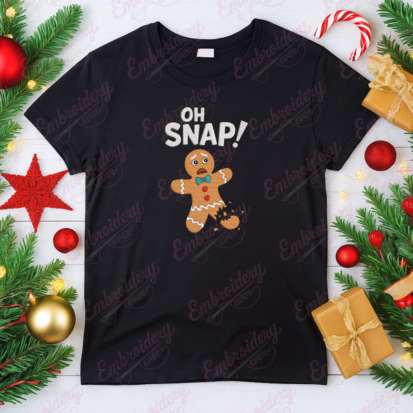 Oh Snap! Gingerbread Man Christmas Embroidery Design