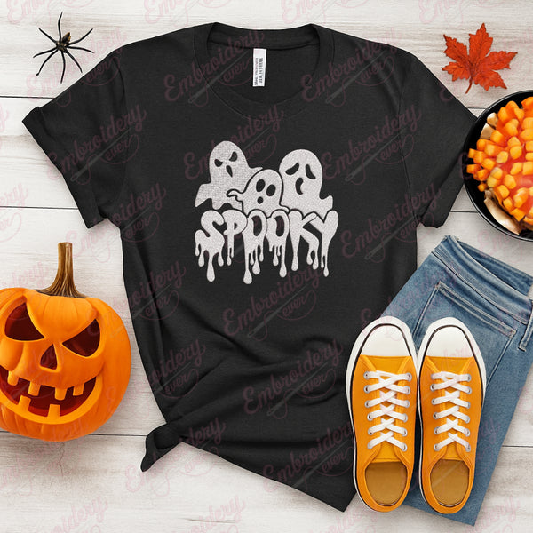 Halloween Spooky Ghost Embroidery Design