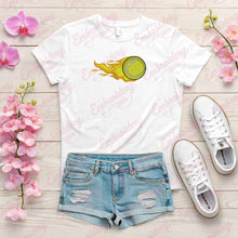 Tennis Ball Fire Embroidery Design