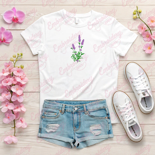 Lavender Flower Machine Embroidery Design