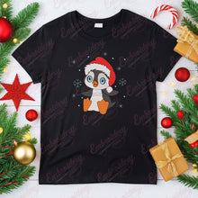 Cartoon Santa Penguin Christmas Embroidery Design