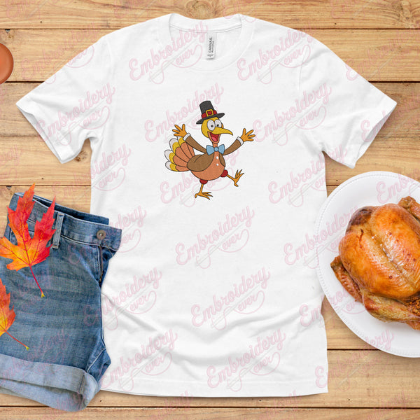 Funny Dancing Turkey Thanksgiving Embroidery Design