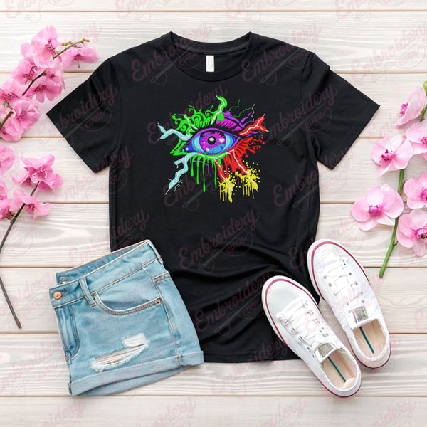 Aesthetic Abstract Eye Embroidery Design