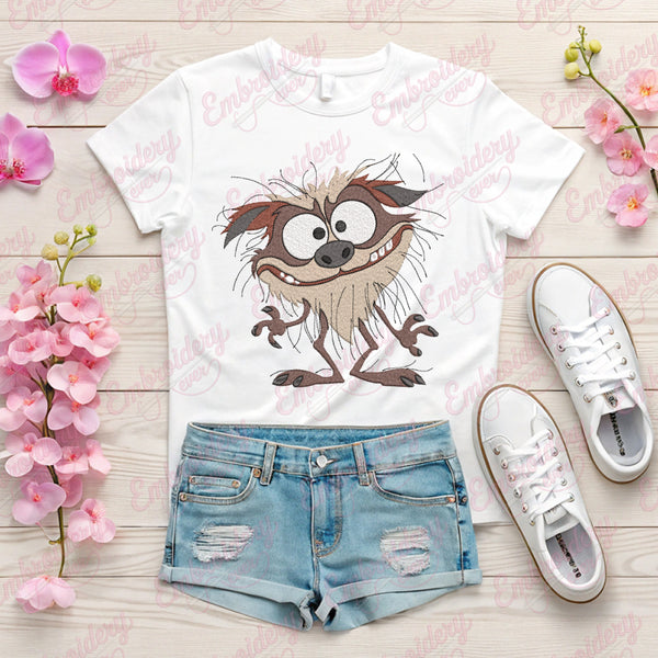 Funny Crazy Dog Embroidery Design