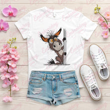 Funny Peeking Donkey Embroidery Design