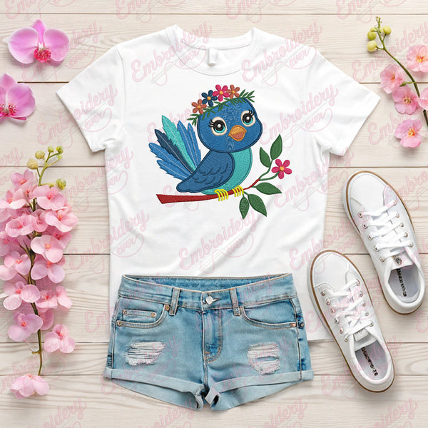 Blue Bird Machine Embroidery Design