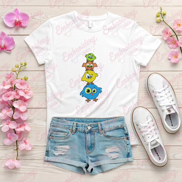 Funny Birds Embroidery Design
