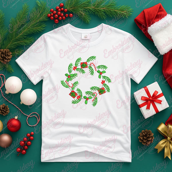 Christmas Wreath Embroidery Design