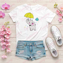 Cute Elephant With Umbrella Embroidery Design