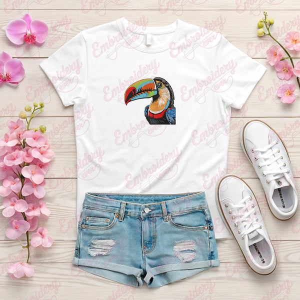 Cute Toucan Bird Embroidery Design