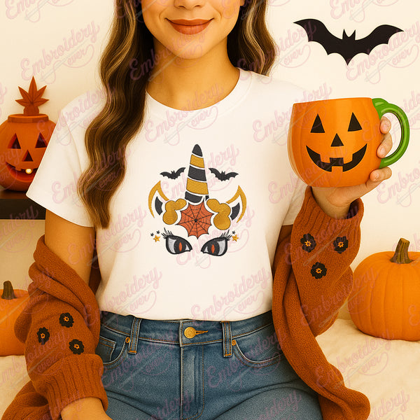 Halloween Unicorn Face Embroidery Design