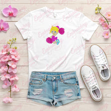 Cute Cheerleader With Pom Pom Embroidery Design